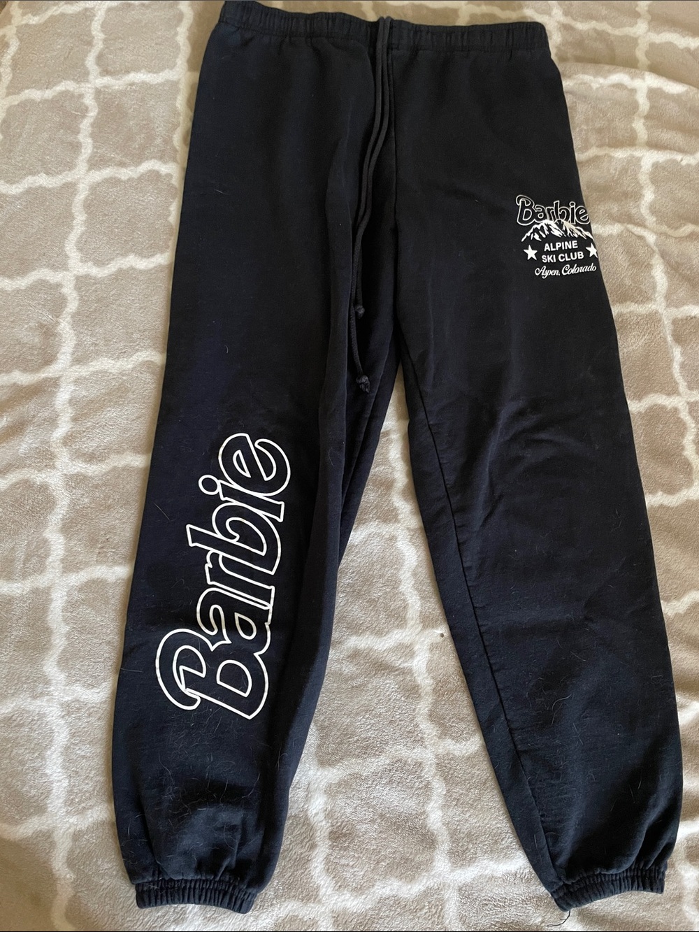 Barbie Black Sweatpants with White Logo